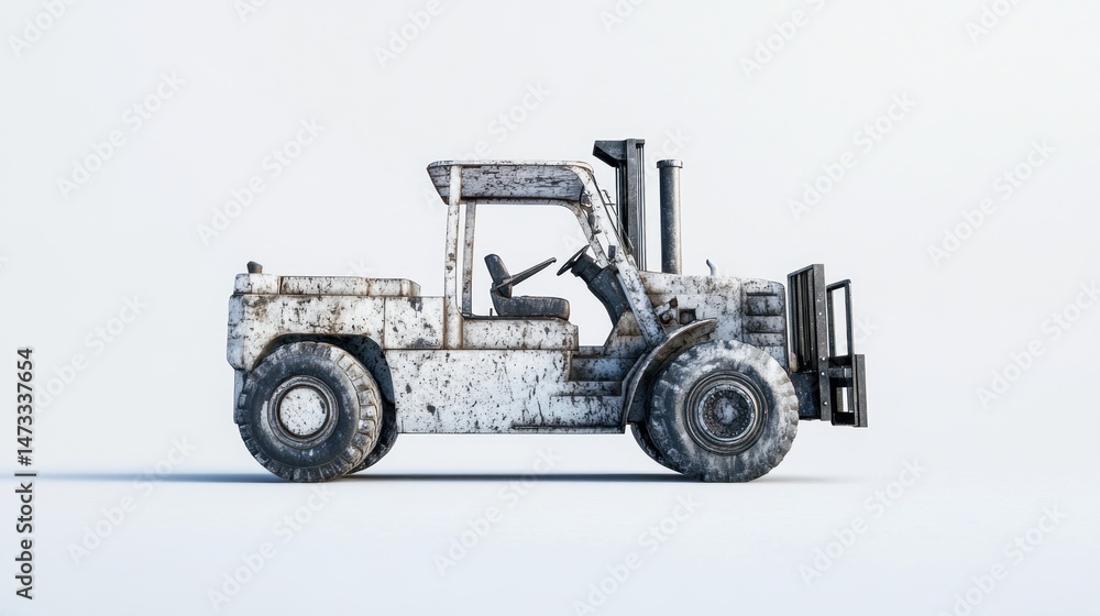 Naklejka premium Rusted, weathered forklift truck