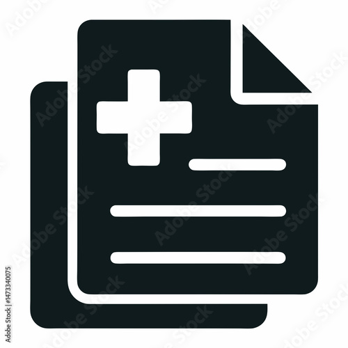Medical File icon silhouette vector illustration