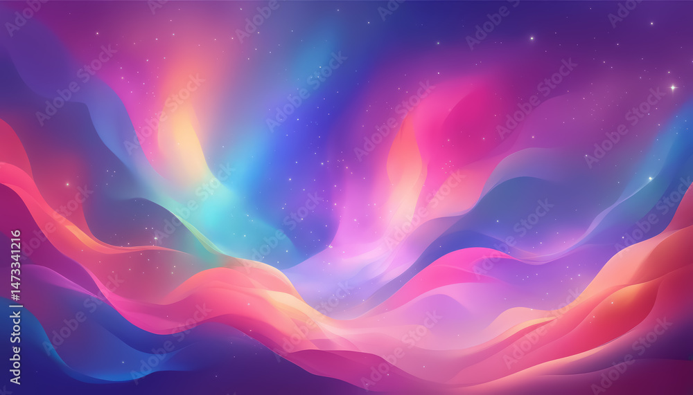 Obraz premium Bright multicolored abstraction of flowing lines and gradients as background.