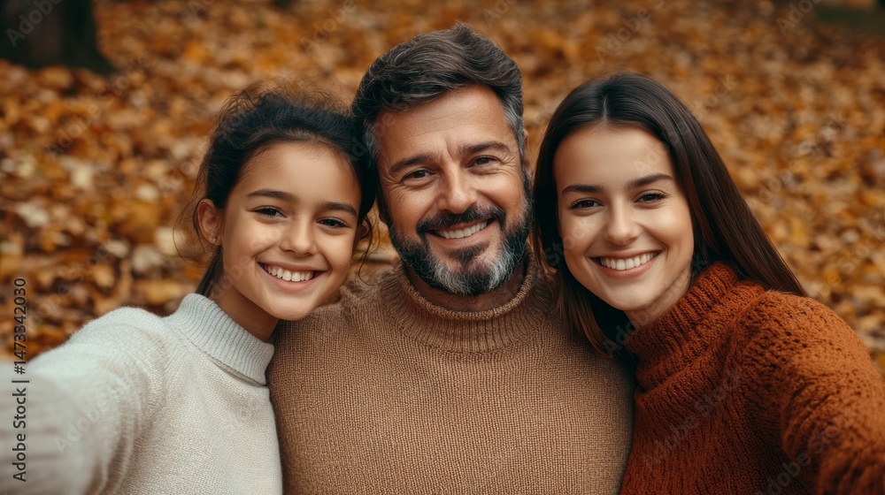 Family Portrait Under Natural Canopy in Autumn Family Portrait Under Natural Canopy in Autumn