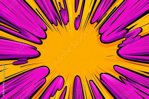 Vibrant Abstract Comic Art with Dynamic Colors