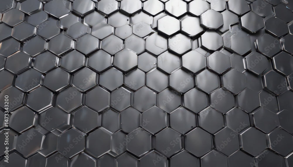 Abstract hexagonal metal backdrop, gleaming surface , hexagonal, texture Abstract hexagonal metal backdrop, gleaming surface , hexagonal, texture
