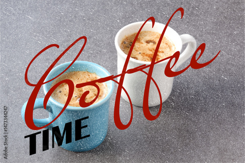 コーヒーをゆっくり楽しんでいる、Coffee Time（コーヒー時間）をイメージしたロゴマーク
