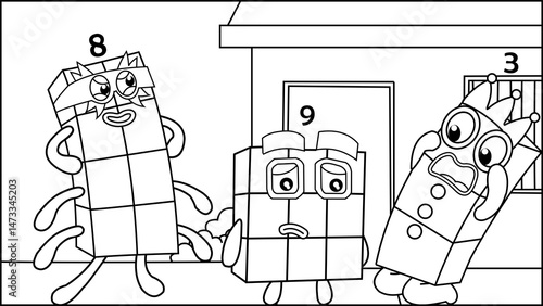 number blocks icon shaped vector illustration 19