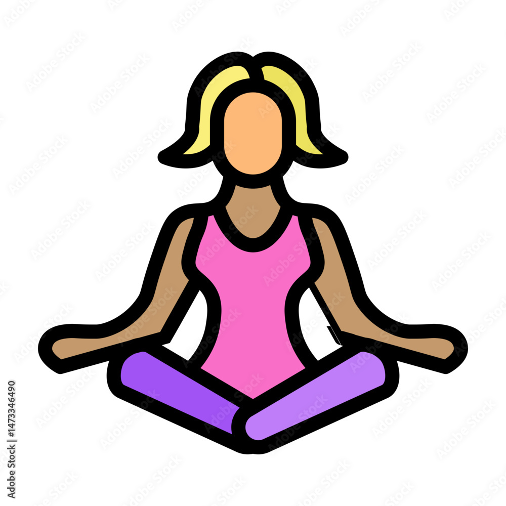 Meditation Vector Filled Icon Design Meditation Vector Filled Icon Design