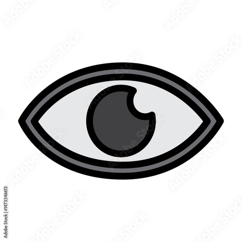 Eye (View) Vector Filled Icon Design