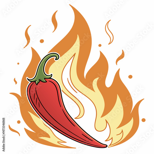 vector illustration of a fire