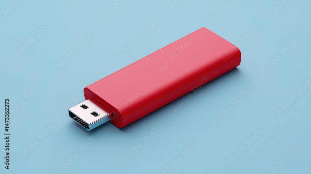 Red rectangular flash drive Red rectangular flash drive