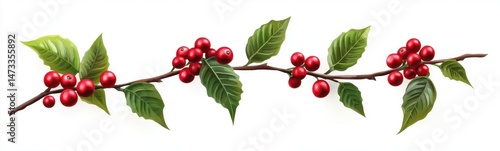 Wallpaper Mural Stunning Coffee Plant Branch Illustration Torontodigital.ca