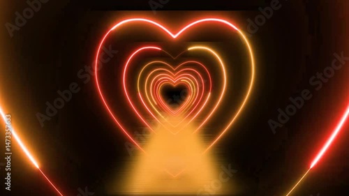 The overall effect is romantic and modern, with the rich contrast between the soft neon glow and the dark textured wall creating a cozy, eye catching atmosphere perfect for love themed designs or back