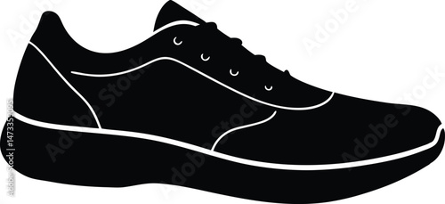 Running Shoe  simple silhouette  vector illustration
