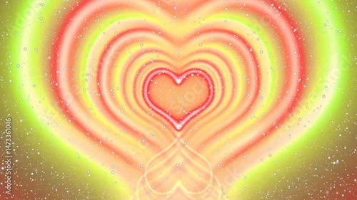 This video features a glowing neon tunnel heart outlined in vibrant hot pink light, set against a dark brick wall background