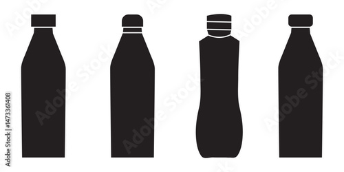 Bottle icon. Bottles wine icon. Bottle icon with different style, bottle alcohol sign and symbol. Vector illustration. EPS 10