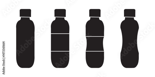Bottle icon. Bottles wine icon. Bottle icon with different style, bottle alcohol sign and symbol. Vector illustration. EPS 10