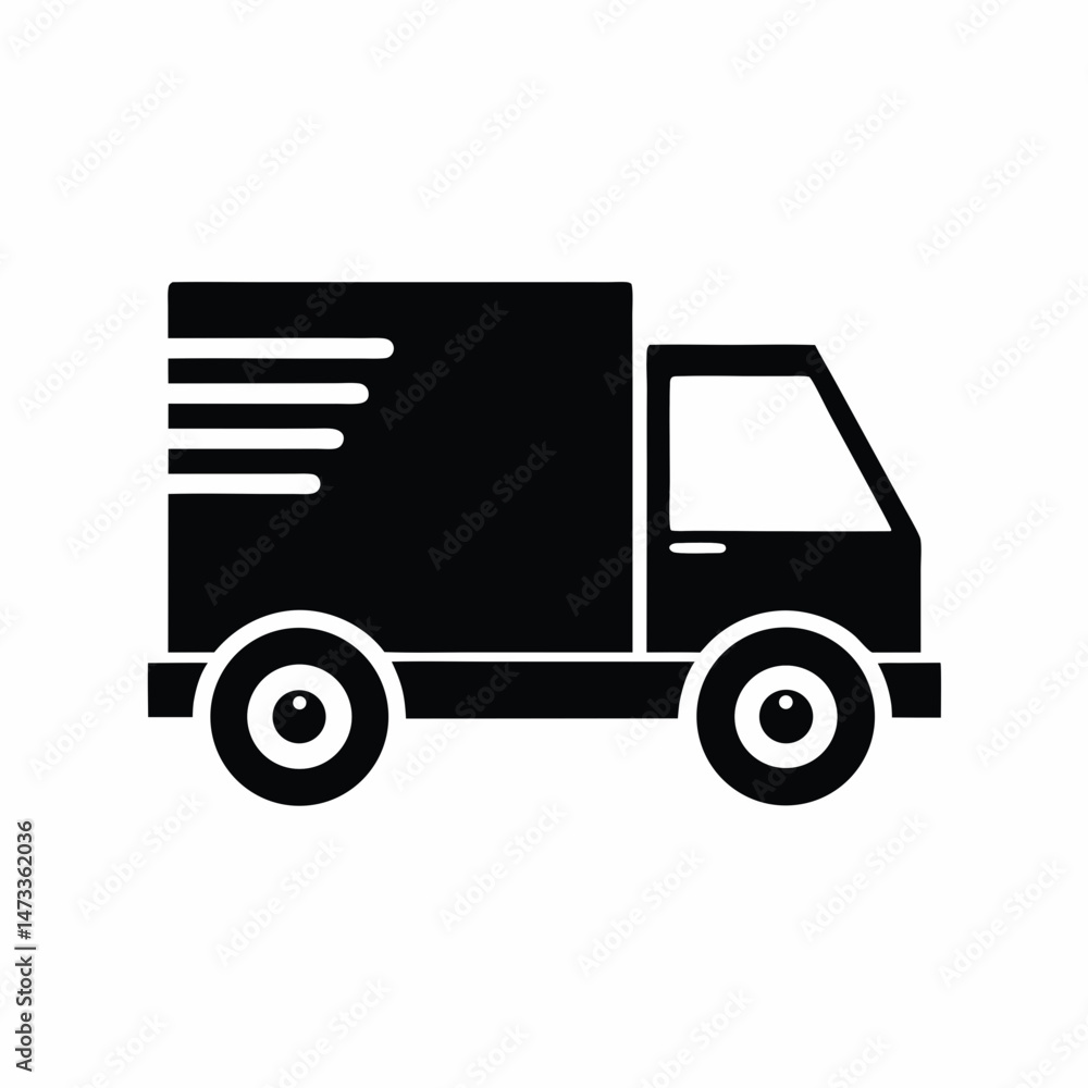 Delivery Truck icon silhouette vector illustration Delivery Truck icon silhouette vector illustration