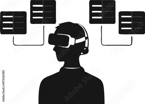 VR User Interacting with Data Servers