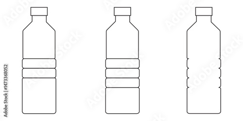 Bottle icon set. Bottle vector icon. Bottle icon with different style. Black and white color.