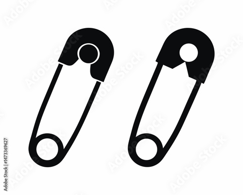 Safety Pin silhouette vector illustration