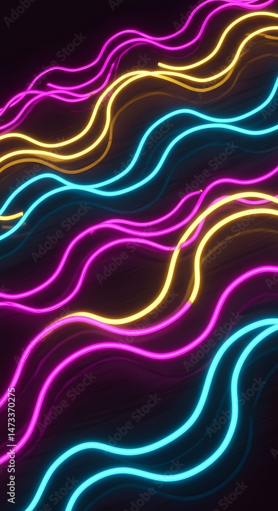 Fototapeta premium Neon Undulation AI Generated