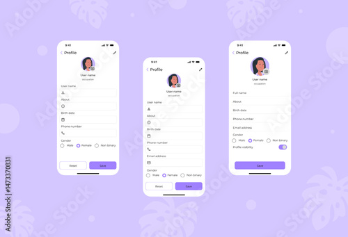 Profile mobile screen ui