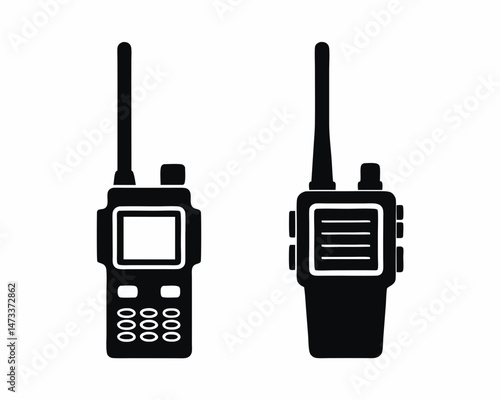 Walkie Talkie icon silhouette vector illustration