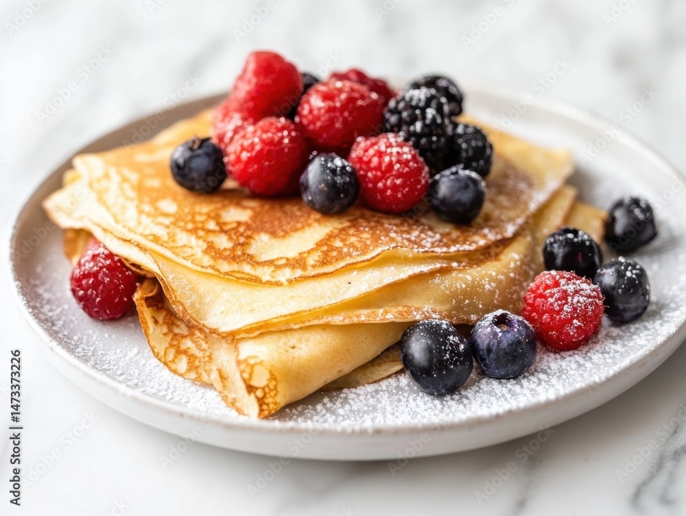 Scrumptious Stack of Pancakes with Berries Scrumptious Stack of Pancakes with Berries