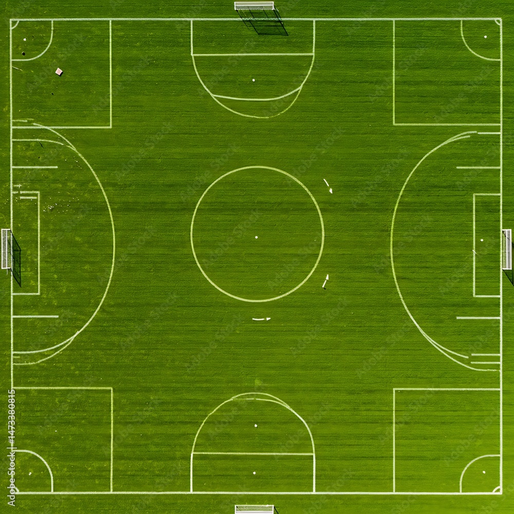 Obraz premium Green Fields, Aerial View AI Generated