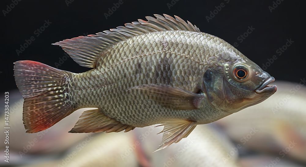 Fototapeta premium Subtle Scales, Dark Waters AI Generated