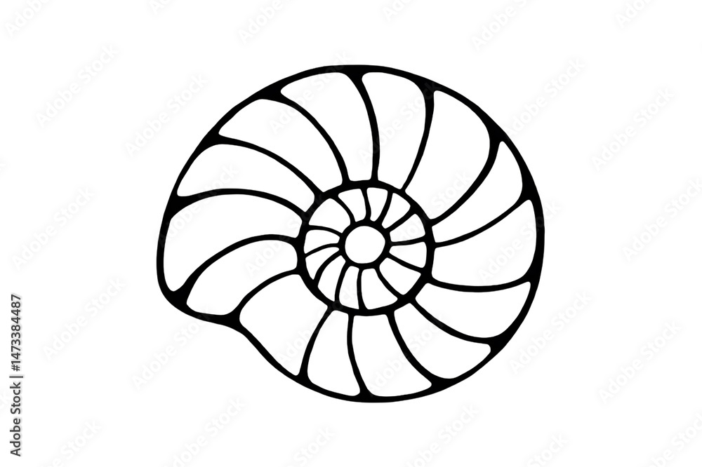 Obraz premium Intricate Ammonite Fossil: A Spiral Symbol of Ancient Marine Life and Natural Beauty
