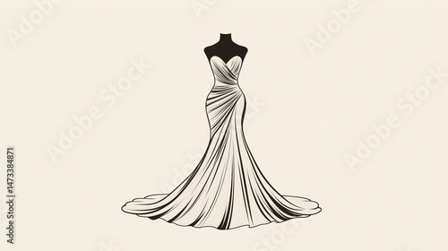 Elegant, form-fitting mermaid wedding gown with sweetheart neckline and draped bodice