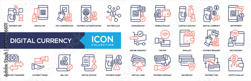 Digital Currency Line Color Icon Collection