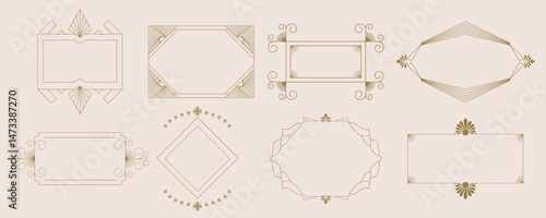 Vintage deco frame and border. Abstract decoration element object