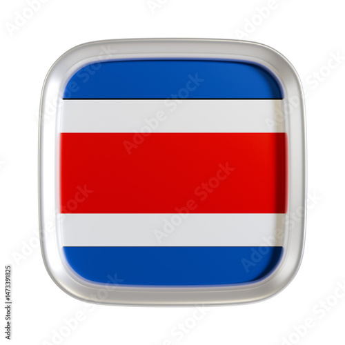 Free Download Costa Rica flag 3d square icon. - GFXLoad