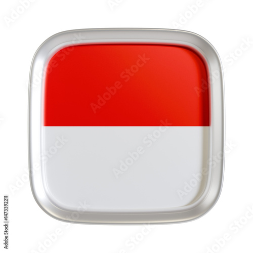 Monaco flag 3d square icon. Free Download Monaco flag 3d square icon. - GFXLoad