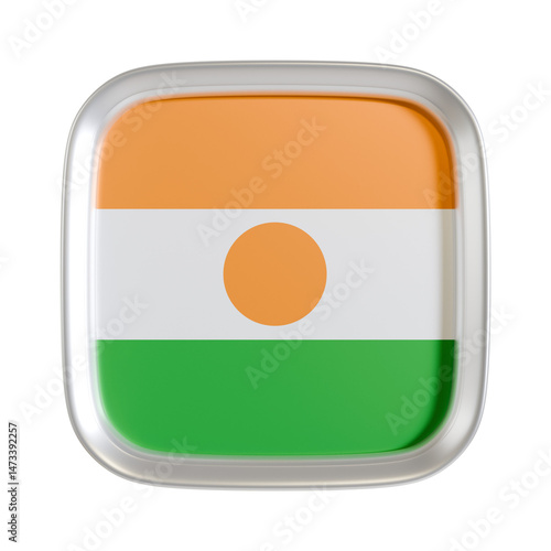 Free Download Niger flag 3d square icon. - GFXLoad