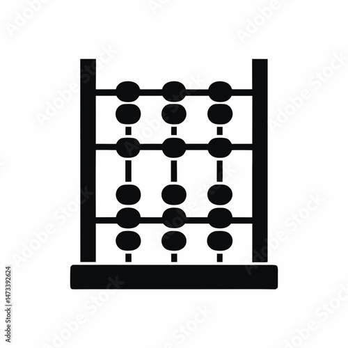 Abacus icon silhouette vector illustration