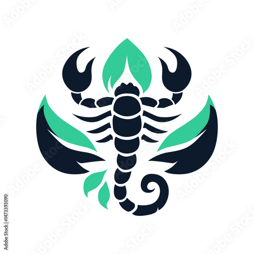 Scorpio Zodiac Symbol with Floral Elements photo