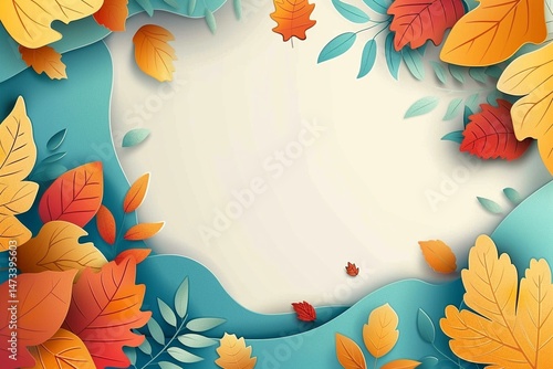 vector paper style background for fall season celebration