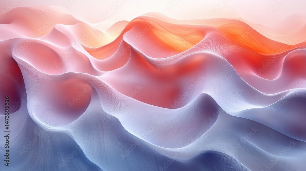Fototapeta premium Gradient waves with artistic folds and shadows