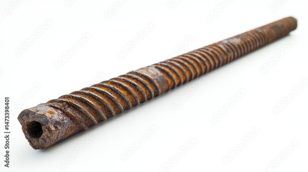 Rebar (reinforcing bar) isolated on white background Rebar (reinforcing bar) isolated on white background