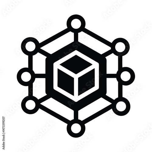 blockchain icon vector illustration