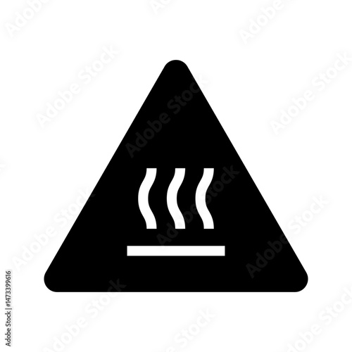 HOT SURFACE SIGN vector illustration, Warning about hot surface, Contact may cause burns,  Ahead indicating risk of burn injuries present, Caution hot surface sign, Do not touch sign, Hot sign vector.