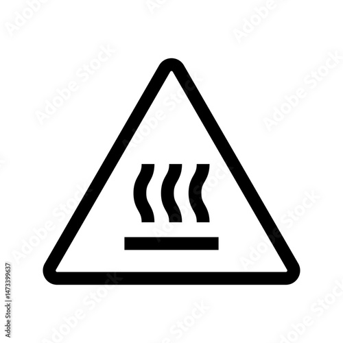 HOT SURFACE SIGN vector illustration, Warning about hot surface, Contact may cause burns,  Ahead indicating risk of burn injuries present, Caution hot surface sign, Do not touch sign, Hot sign vector.