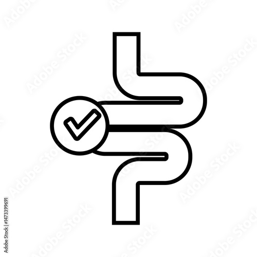 Digestion line icon. Vector symbol in trendy flat style on white background. Digestion sing for design.