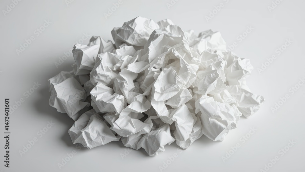custom made wallpaper toronto digitalCrumpled White Paper Pile on Smooth Surface Representing Disorganization and Waste