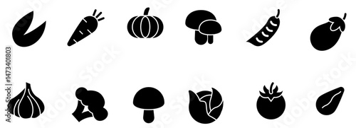 Vegetable icon set vector. editable