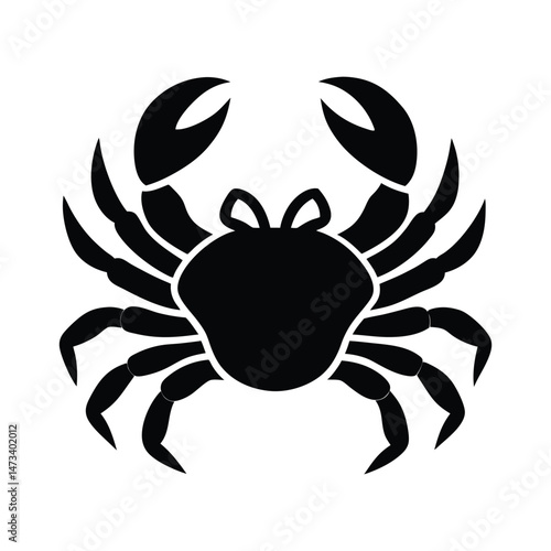 Crab Glyph Icon Vector Illustration