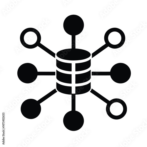Data Sharing Network Icon Vector Illustration