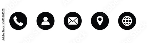 Business icon set for company ,Name, phone, mobile, place, location, mail, website and message icon set, black and white icon vector business card all icon  