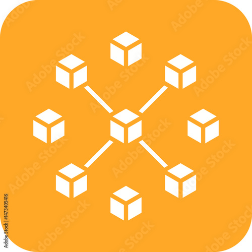 Blockchain icon vector image. Suitable for mobile apps, web apps and print media.